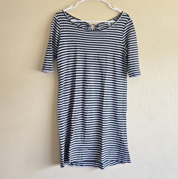 We The Free Dress Free People Striped Frenchie Tee Black and White Dress Sz SP - Picture 5 of 15